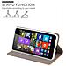 Custodia Compatibile Con Nokia Lumia 540 In Grigio Chiaro Marrone - Coperchio Protettiva Con Chiusura Magnetica, Funzione Stand E Tasca Per Le Carte - Foto miniatura 6