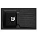 Lavandino Della Cucina Costruita 1 + 1 Vaschetta Di Raccolta Arena Resina 86 X 50 Cm Nero - Foto miniatura 1