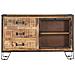 Credenza 100x31x60 Cm In Legno Massello Di Mango Grezzo - Foto miniatura 4