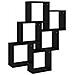 Mensola da Parete a Cubo Nera 78x15x93 cm in Legno Multistrato - Foto miniatura 2