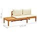 Panca Giardino E Tavolino Cuscini Bianco Crema Acacia Massello - Foto miniatura 2