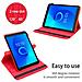 Cadorabo Custodia Per Tablet Compatibile Con Alcatel 1t (7 Zoll) 2021 In Rosso - Coperchio Protettivo A 360 Gradi Fatto Di Finta Pelle Con Funzione Di Stand E Banda Elastica - Foto miniatura 4