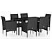 Set Da Pranzo Per Giardino 7 Pz Con Cuscini Nero - Foto miniatura 1