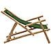 Sedia a Sdraio in Bambù e Tela Verde - Foto miniatura 4