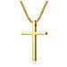 Collana Con Ciondolo A Croce In Acciaio Inossidabile Dorato - Gioielli Religiosi Gold - Foto miniatura 1