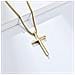 Collana Con Ciondolo A Croce In Acciaio Inossidabile Dorato - Gioielli Religiosi Gold - Foto miniatura 2