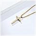 Collana Con Ciondolo A Croce In Acciaio Inossidabile Dorato - Gioielli Religiosi Gold - Foto miniatura 3