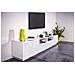 Mobile Porta Tv Orazio, Credenza Bassa Da Soggiorno, Base Porta Tv, 100% Made In Italy, Cm 260x41h46, Bianco Lucido - Foto miniatura 1