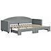 Divano Letto Con Letto Estraibile Grigio Chiaro 80x200 Tessuto - Foto miniatura 2