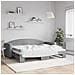 Divano Letto Con Letto Estraibile Grigio Chiaro 80x200 Tessuto - Foto miniatura 1