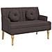 Panca Con Cuscini Marrone Scuro 113x64,5x75,5 Cm In Tessuto - Foto miniatura 2