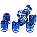 Set 4 Tappi Copri Valvola Ring Con Anello Blu Universali - Foto miniatura 1