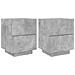 Comodini Con Luci Led 2pz Grigio Cemento In Legno Multistrato - Foto miniatura 2