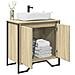 Mobile Lavabo Bagno Rovere Sonoma 60x35x60 Cm In Truciolato - Foto miniatura 1