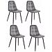 Luna Set Di 4 Sedie Da Pranzo Imbottite In Pu Grigio - Foto miniatura 1