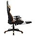 Lusso Casadino -  Sedia Da Gaming Con Poggiapiedi Nera E Arancione In Similpelle - Foto miniatura 5