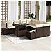 Set di divani da giardino 9 pezzi con cuscini marrone in polyrattan - Foto miniatura 2