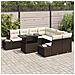 Set di divani da giardino 9 pezzi con cuscini marrone in polyrattan - Foto miniatura 3