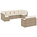 Set Divano da Giardino 9 pz con Cuscini Beige in Polyrattan - Foto miniatura 1