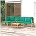 Set Salotto da Giardino 6pz con Cuscini Verdi Bambù - Foto miniatura 2