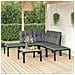 Set Salotto da Giardino 6 pz in Polyrattan Nero e Grigio - Foto miniatura 2