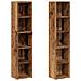 Scaffali Porta CD 2 pz Legno Antico 21x16x93,5 cm in Truciolato - Foto miniatura 1