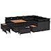 Set Divano da Giardino con cuscino 12 pcs Nero Poly Rattan - Foto miniatura 1