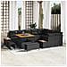 Set Divano da Giardino con cuscino 12 pcs Nero Poly Rattan - Foto miniatura 2