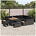 Set Divano da Giardino con cuscino 12 pcs Nero Poly Rattan - Foto miniatura 3