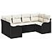 Set Divano da Giardino 6 pcs Nero e bianco Poly Rattan - Foto miniatura 1