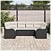 Set Divano da Giardino 6 pcs Nero e bianco Poly Rattan - Foto miniatura 3