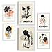 Set Di 6 Stampe Stampe Artistiche In Stile Schizzo Con Sentimenti Di Inchiostro Nero Per L'interior Design A3 & A4 Cornice Bianca - Foto miniatura 1