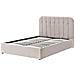 Letto Contenitore Ciniglia Challans 140 X 200 Cm Beige - Foto miniatura 4