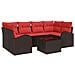 Set Divano da Giardino 7 pcs Beige e Rosso polyrattan - Foto miniatura 1