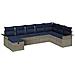 Set Divano da Giardino con cuscino 8 pcs Poly Rattan - Foto miniatura 1