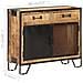 Credenza 80x31x71 Cm In Legno Massello Di Mango Grezzo - Foto miniatura 7