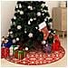 Gonna Albero Natale Raffinata Con Calza Rosso Tessuto 150 Cm - Foto miniatura 1