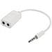 Adattatore Sdoppiatore Jack 3,5mm 2 Canali Universale White - Foto miniatura 1