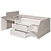 Letto Singolo Con Scrivania Integrata E Vani Portaoggetti Inclusi 90 X 200 Cm Bianco E Naturale - Gisele - Foto miniatura 5