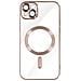Cover Magsafe Per Iphone 13 Silicone Protezione Camera Bordo Cromato Rose Gold - Foto miniatura 1