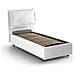 Letto Singolo Carolina, Letto Contenitore Con Rivestimento In Tessuto, 100% Made In Italy, Apertura Frontale, Con Materasso Cm 80x190 Incluso, Bianco - Foto miniatura 4