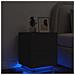 Comodino Con Luci Led Nero In Legno Multistrato - Foto miniatura 1