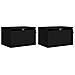 Comodini A Parete Con Luci Led 2 Pz Neri - Foto miniatura 2