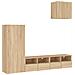 Mobili Tv A Muro 4pz Rovere Sonoma In Legno Multistrato - Foto miniatura 2