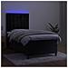 Letto A Molle Con Materasso E Led Nero 90x200 Cm In Velluto - Foto miniatura 3