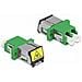 Accoppiatore in fibra ottica con protezione laser flip LC Duplex femmina per LC Duplex femmina monomodale verde - Foto miniatura 2