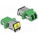 Accoppiatore in fibra ottica con protezione laser flip LC Duplex femmina per LC Duplex femmina monomodale verde - Foto miniatura 1