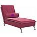 Chaise Longue Massaggi con Cuscino a Rullo Rosso Vino Velluto - Foto miniatura 7