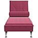 Chaise Longue Massaggi con Cuscino a Rullo Rosso Vino Velluto - Foto miniatura 4