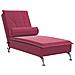 Chaise Longue Massaggi con Cuscino a Rullo Rosso Vino Velluto - Foto miniatura 1